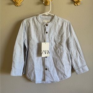 NWT Zara Light Blue Button-Up Shirt